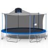 16FT Trampoline For Kids With 360-degree Safety Net, Ladder And Basketball Hook - Blue -rockbros-shop 16FT TRAMPOLINE BLUE 455350 0