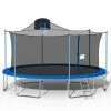 16FT Trampoline For Kids With 360-degree Safety Net, Ladder And Basketball Hook - Blue 2 16FT Trampoline For Kids With 360-degree Safety Net, Ladder And Basketball Hook - Blue -rockbros-shop 16FT TRAMPOLINE BLUE 455350 0