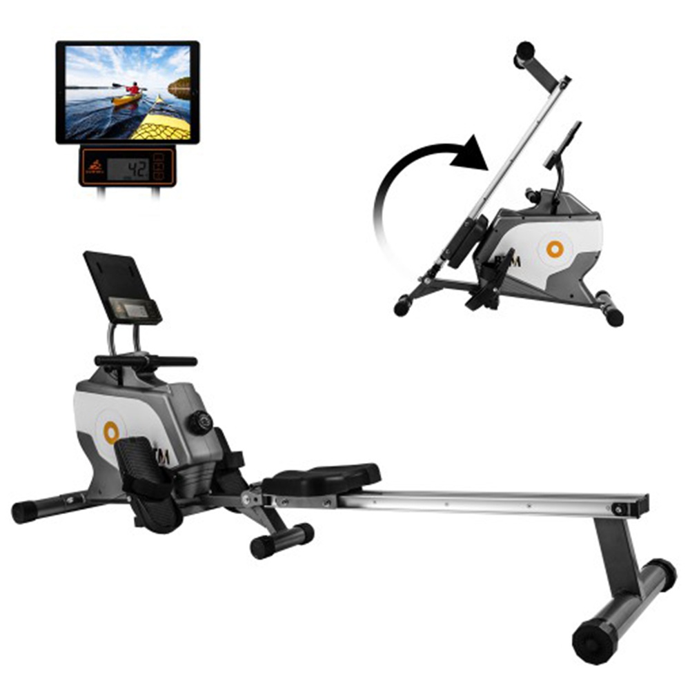 Folding Rowing Machine LCD Display Tablet Shelf 8 Levels Resistance Smooth belt drive Max Load 120kg Cardio Workout Indoor Exercise Training Fitness - Grey Folding Rowing Machine LCD Display Tablet Shelf 8 Levels Resistance Smooth Belt Drive Max Load 120kg Cardio Workout Indoor Exercise Training Fitness - Grey -rockbros-shop 2019 Folding Fitness Rowing Machine Grey 902220