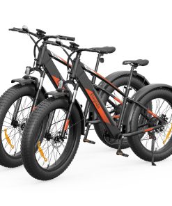 2PCS ELEGLIDE Tankroll Electric Mountain Bike 26*4.0 Inch Fat Tires Max Instant Power 740W Motor 25Km/h Speed 48V 10Ah Battery Shimano 7-Speed Gear 70KM Top Range Dual Disc Brake 57N.m Max Torque Powerful Motor Moped Fat Bike