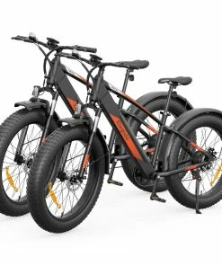 2PCS ELEGLIDE Tankroll Electric Mountain Bike 26*4.0 Inch Fat Tires Max Instant Power 740W Motor 25Km/h Speed 48V 10Ah Battery Shimano 7-Speed Gear 70KM Top Range Dual Disc Brake 57N.m Max Torque Powerful Motor Moped Fat Bike