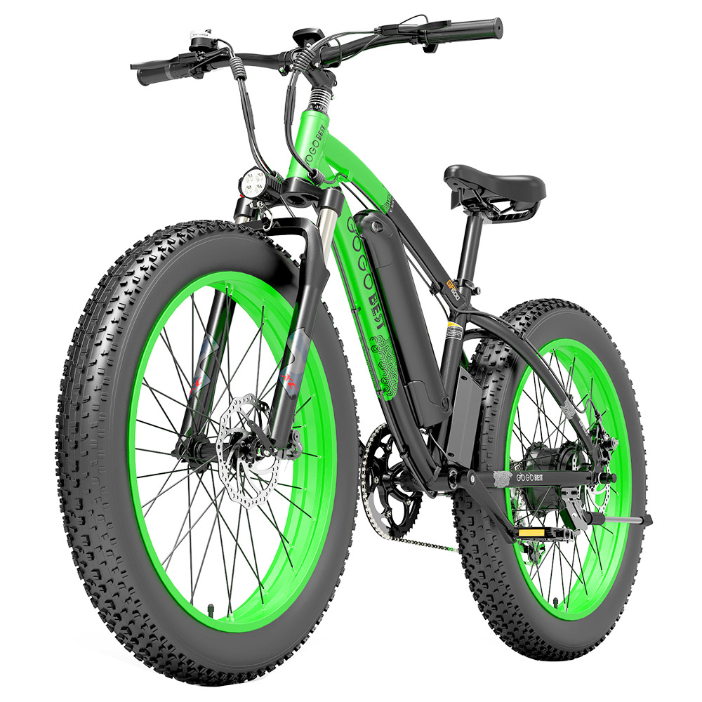 GOGOBEST GF600 Electric Bike 48V 13Ah Battery 1000W Motor 26x4.0 inch Fat Tire Max Speed 40Km/h 110KM Power-assisted mileage Range LCD Display IP54 Waterproof Aluminum Alloy Frame Shimano 7-speed Shift - Black Green GOGOBEST GF600 Electric Bike 48V 13Ah Battery 1000W Motor 26x4.0 Inch Fat Tire Max Speed 40Km/h 110KM Power-assisted Mileage Range LCD Display IP54 Waterproof Aluminum Alloy Frame Shimano 7-speed Shift - Black Green -rockbros-shop 34f8056745f94c7f82fc187c547006ea 519227 1