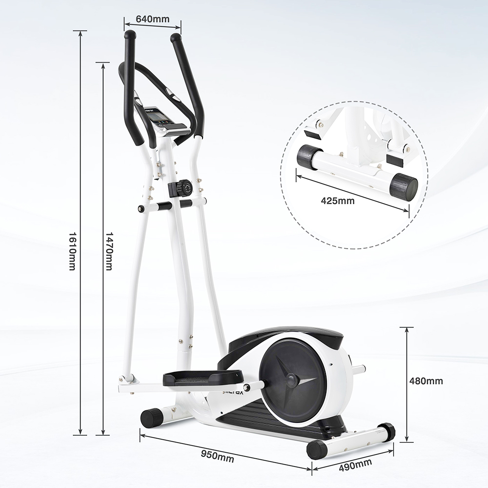 Merax Indoor Ergonomic Exercise Bike Elliptical Machine 8-level Resistance Adjustment Non-slip Pedal LCD Display Maximum Load 120kg - White Merax Indoor Ergonomic Exercise Bike Elliptical Machine 8-level Resistance Adjustment Non-slip Pedal LCD Display Maximum Load 120kg - White -rockbros-shop 50615121592a42f890a0cd1f1afea267 475039 4