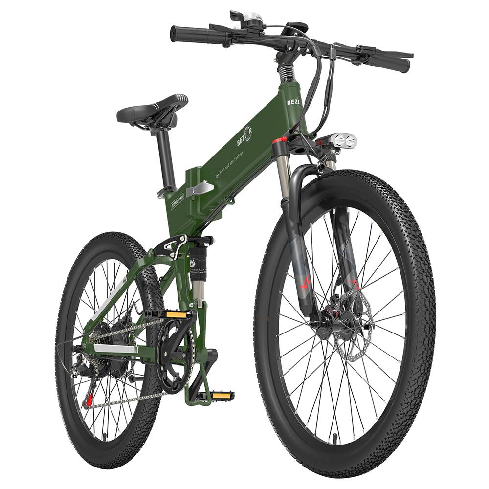 BEZIOR X500 Pro Folding Electric Bike Bicycle 26 Inch Tire 500W Motor Max Speed 30Km/h 48V 10.4Ah Battery Aluminum Alloy Frame Shimano 7-Speed Shift 100KM Power-Assisted Range LCD Display IP54 Waterproof Max Load 200KG - Army Green BEZIOR X500 Pro Folding Electric Bike Bicycle 26 Inch Tire 500W Motor Max Speed 30Km/h 48V 10.4Ah Battery Aluminum Alloy Frame Shimano 7-Speed Shift 100KM Power-Assisted Range LCD Display IP54 Waterproof Max Load 200KG - Army Green -rockbros-shop 572e87787f2e4f9496dc82970b4ef23d 519193 2