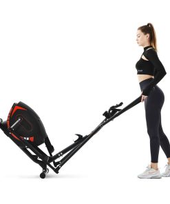 Merax Indoor Ergonomic Exercise Bike Elliptical Machine 8-level Resistance Adjustment Magnetic Brake System Non-slip Pedal LCD Display Maximum Load 120kg - Red -rockbros-shop 598bbc1aca2d47d19dc9b431e3e29c28 475037 3