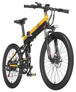 BEZIOR X500 Pro Folding Electric Bike Bicycle 26 Inch Tire 500W Motor Max Speed 30Km/h 48V 10.4Ah Battery Aluminum Alloy Frame Shimano 7-Speed Shift 100KM Power-Assisted Range LCD Display IP54 Waterproof Max Load 200KG - Black&Yellow 4 BEZIOR X500 Pro Folding Electric Bike Bicycle 26 Inch Tire 500W Motor Max Speed 30Km/h 48V 10.4Ah Battery Aluminum Alloy Frame Shimano 7-Speed Shift 100KM Power-Assisted Range LCD Display IP54 Waterproof Max Load 200KG - Black&Yellow -rockbros-shop 5dfa9c5ea10f467f95a2a931c65e271a 519190 2