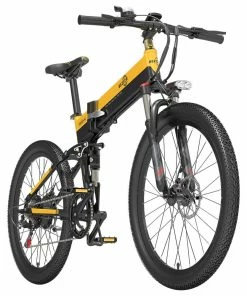 BEZIOR X500 Pro Folding Electric Bike Bicycle 26 Inch Tire 500W Motor Max Speed 30Km/h 48V 10.4Ah Battery Aluminum Alloy Frame Shimano 7-Speed Shift 100KM Power-Assisted Range LCD Display IP54 Waterproof Max Load 200KG - Black&Yellow -rockbros-shop 5dfa9c5ea10f467f95a2a931c65e271a 519190 2