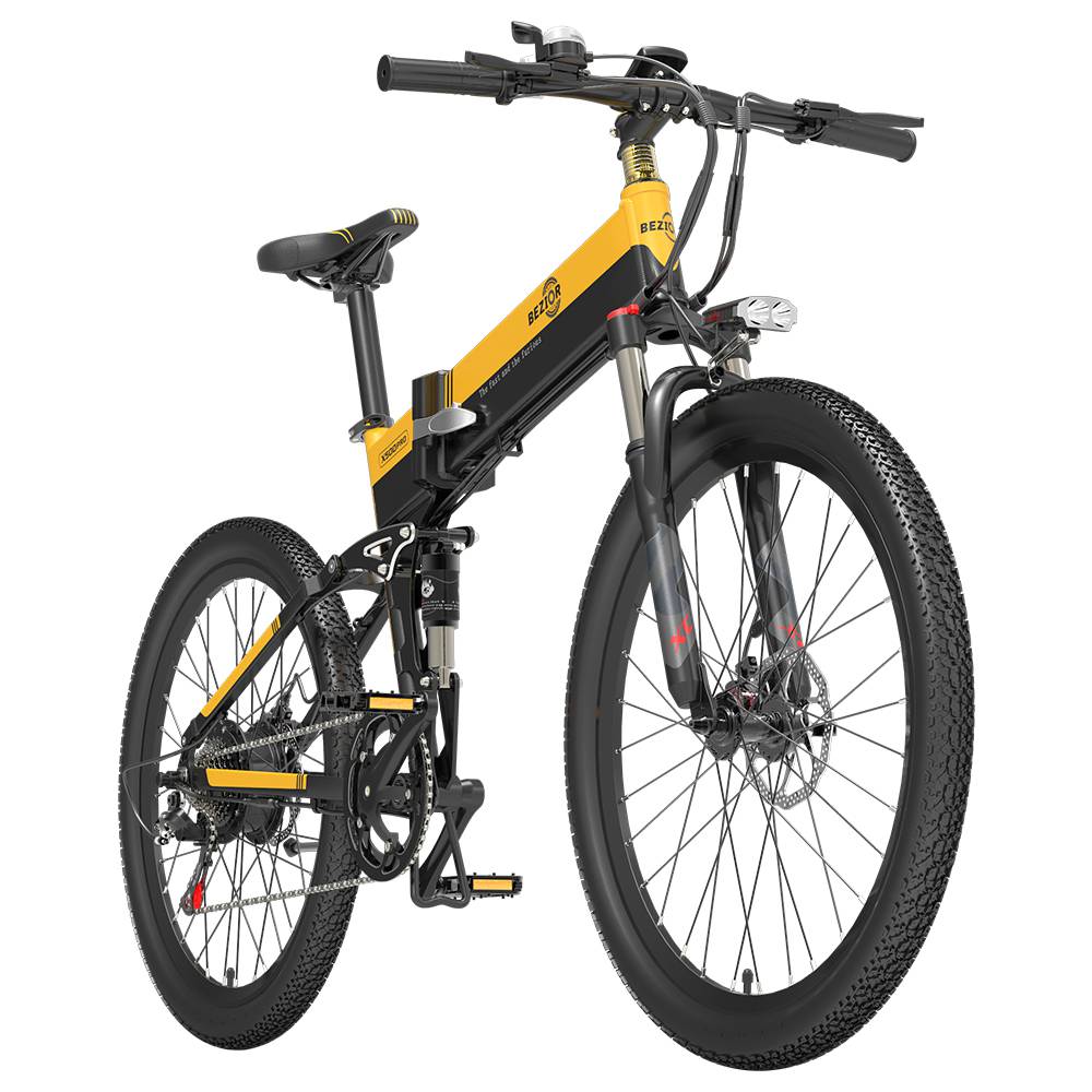 BEZIOR X500 Pro Folding Electric Bike Bicycle 26 Inch Tire 500W Motor Max Speed 30Km/h 48V 10.4Ah Battery Aluminum Alloy Frame Shimano 7-Speed Shift 100KM Power-Assisted Range LCD Display IP54 Waterproof Max Load 200KG - Black&Yellow BEZIOR X500 Pro Folding Electric Bike Bicycle 26 Inch Tire 500W Motor Max Speed 30Km/h 48V 10.4Ah Battery Aluminum Alloy Frame Shimano 7-Speed Shift 100KM Power-Assisted Range LCD Display IP54 Waterproof Max Load 200KG - Black&Yellow -rockbros-shop 5dfa9c5ea10f467f95a2a931c65e271a 519190 2