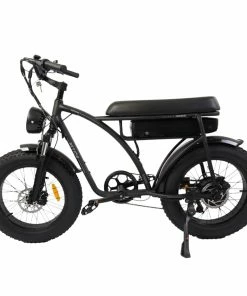 BEZIOR XF001 Retro Electric Bike 20*4.0 Inch Fat Tires 1000W Motor 12.5Ah 48V Battery 45Km/h Max Speed 120kg Max Load Shimano 7-Speed Dual Mechanical Disc Brakes Front & Rear Suspension Fork LCD Display - Black