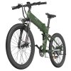 BEZIOR X500 Pro Folding Electric Bike Bicycle 26 Inch Tire 500W Motor Max Speed 30Km/h 48V 10.4Ah Battery Aluminum Alloy Frame Shimano 7-Speed Shift 100KM Power-Assisted Range LCD Display IP54 Waterproof Max Load 200KG - Army Green 2 BEZIOR X500 Pro Folding Electric Bike Bicycle 26 Inch Tire 500W Motor Max Speed 30Km/h 48V 10.4Ah Battery Aluminum Alloy Frame Shimano 7-Speed Shift 100KM Power-Assisted Range LCD Display IP54 Waterproof Max Load 200KG - Army Green -rockbros-shop 6737437bbc9046a9abd8aa17001e8e57 519192 0