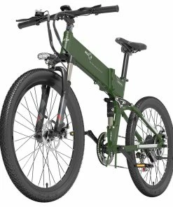 BEZIOR X500 Pro Folding Electric Bike Bicycle 26 Inch Tire 500W Motor Max Speed 30Km/h 48V 10.4Ah Battery Aluminum Alloy Frame Shimano 7-Speed Shift 100KM Power-Assisted Range LCD Display IP54 Waterproof Max Load 200KG - Army Green
