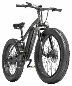GOGOBEST GF600 Electric Bike 48V 13Ah Battery 1000W Motor 26x4.0 Inch Fat Tire Max Speed 40Km/h 110KM Power-assisted Mileage Range LCD Display IP54 Waterproof Aluminum Alloy Frame Shimano 7-speed Shift - Black Grey