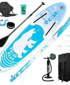 FunWater Polar Bear 320*83*15 Inch Inflatable Stand Up Paddling Board Adjustable Maximum Load 150kg