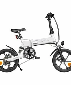 ADO A16 XE Folding Electric Bike 250W Geared Hub Motor 36V 7.5Ah Battery For 43 Mile Range 25km/h Max Speed - White