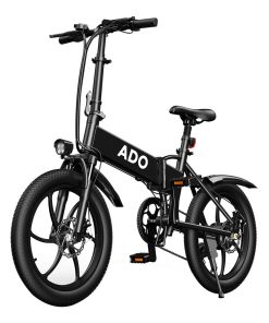 ADO A20 Electric Folding Bike 20 Inch City Bicycle 350W Hall Brushless Gear DC Motor 10.4AH Battery 25Km/h Max Speed SHIMANO 7-Speed Rear Derailleur - Black -rockbros-shop ADO A20 Electric Folding Bike 20 City Bicycle Black 518886 2