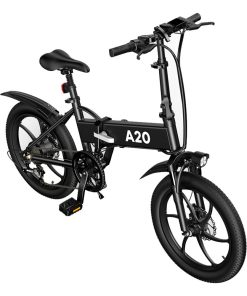 ADO A20 Electric Folding Bike 20 Inch City Bicycle 350W Hall Brushless Gear DC Motor 10.4AH Battery 25Km/h Max Speed SHIMANO 7-Speed Rear Derailleur - Black -rockbros-shop ADO A20 Electric Folding Bike 20 City Bicycle Black 518886 3