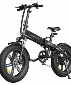 ADO A20F Beast Foldable E-Bike 20*4.0 Inch Fat Tire 250W Motor 25Km/h Speed 36V 14.5Ah Battery For 120KM Range Torque Sensor Shimano 7 Speed Dual Hydraulic Disc Brake IPX5 Waterproof IPS Color Display With ADO EBIKE App Control - Black