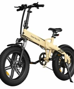 ADO A20F Beast Foldable E-Bike 20*4.0 Inch Fat Tire 250W Motor 25Km/h Speed 36V 14.5Ah Battery For 120KM Range Torque Sensor Shimano 7 Speed Dual Hydraulic Disc Brake IPX5 Waterproof IPS Color Display With ADO EBIKE App Control - Sand