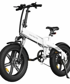 ADO A20F Beast Foldable E-Bike 20*4.0 Inch Fat Tire 250W Motor 25Km/h Speed 36V 14.5Ah Battery For 120KM Range Torque Sensor Shimano 7 Speed Dual Hydraulic Disc Brake IPX5 Waterproof IPS Color Display With ADO EBIKE App Control - White