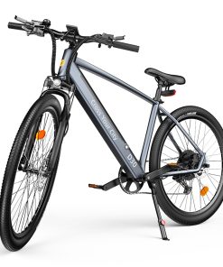 ADO D30C Electric Power Assist Bicycle 36V 10.4Ah Battery 250W Motor 27.5 Inch Tire 25Km/h Max Speed 90KM Mileage Shimano 9-Speed Gear Dual Hydraulic Disc Brakes - Gray