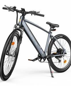 ADO D30C Electric Power Assist Bicycle 36V 10.4Ah Battery 250W Motor 27.5 Inch Tire 25Km/h Max Speed 90KM Mileage Shimano 9-Speed Gear Dual Hydraulic Disc Brakes - Gray