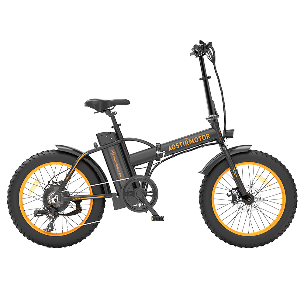 AOSTIRMOTOR A20 Folding Electric Bike 20*4.0 Fat Tire 36V 13Ah Battery 500W Motor 40km/h Max Speed - Orange AOSTIRMOTOR A20 Folding Electric Bike 20*4.0 Fat Tire 36V 13Ah Battery 500W Motor 40km/h Max Speed - Orange -rockbros-shop AOSTIRMOTOR A20 Folding Electric Bike Orange 518047 0