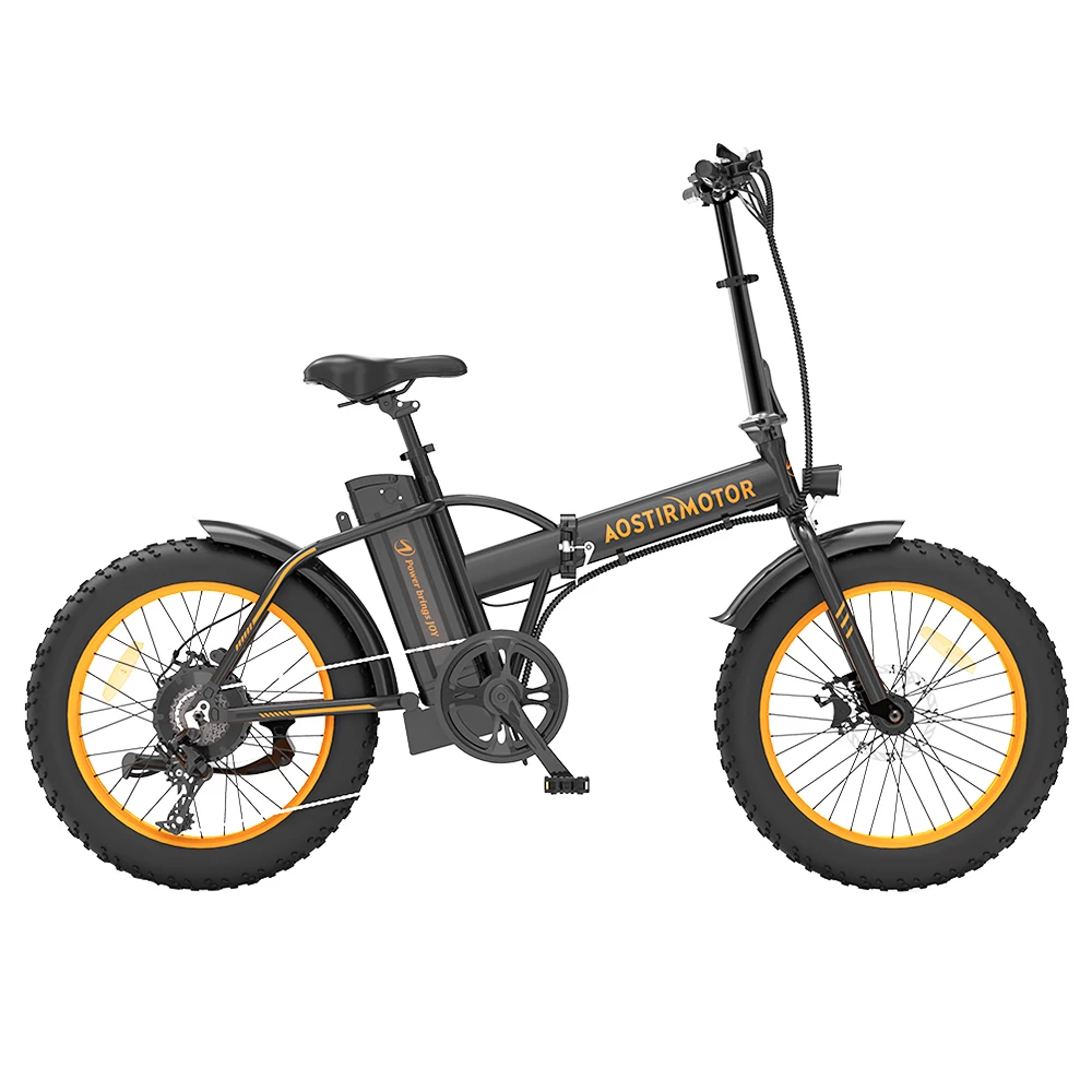 AOSTIRMOTOR A20 Folding Electric Bike 20*4.0 Fat Tire 36V 13Ah Battery 500W Motor 40km/h Max Speed - Orange 3 AOSTIRMOTOR A20 Folding Electric Bike 20*4.0 Fat Tire 36V 13Ah Battery 500W Motor 40km/h Max Speed - Orange