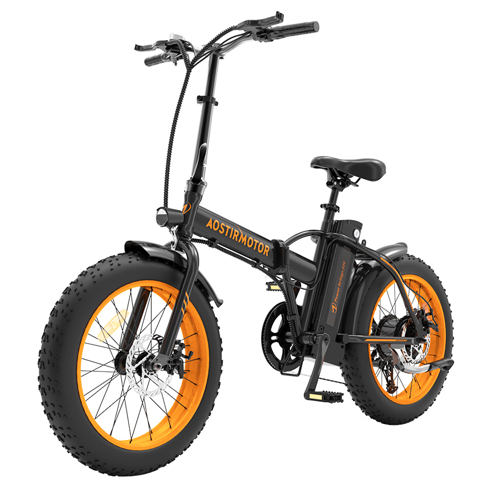 AOSTIRMOTOR A20 Folding Electric Bike 20*4.0 Fat Tire 36V 13Ah Battery 500W Motor 40km/h Max Speed - Orange AOSTIRMOTOR A20 Folding Electric Bike 20*4.0 Fat Tire 36V 13Ah Battery 500W Motor 40km/h Max Speed - Orange -rockbros-shop AOSTIRMOTOR A20 Folding Electric Bike Orange 518047 2