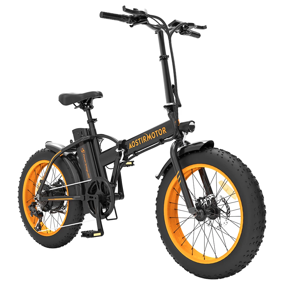 AOSTIRMOTOR A20 Folding Electric Bike 20*4.0 Fat Tire 36V 13Ah Battery 500W Motor 40km/h Max Speed - Orange 6 AOSTIRMOTOR A20 Folding Electric Bike 20*4.0 Fat Tire 36V 13Ah Battery 500W Motor 40km/h Max Speed - Orange - Image 4
