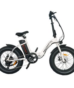AOSTIRMOTOR G20 Folding Electric Bike 500W Motor 36V Removable 13Ah Battery 20*4.0'' Fat Tire 5-Speed Boost White