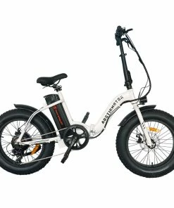 AOSTIRMOTOR G20 Folding Electric Bike 500W Motor 36V Removable 13Ah Battery 20*4.0'' Fat Tire 5-Speed Boost White