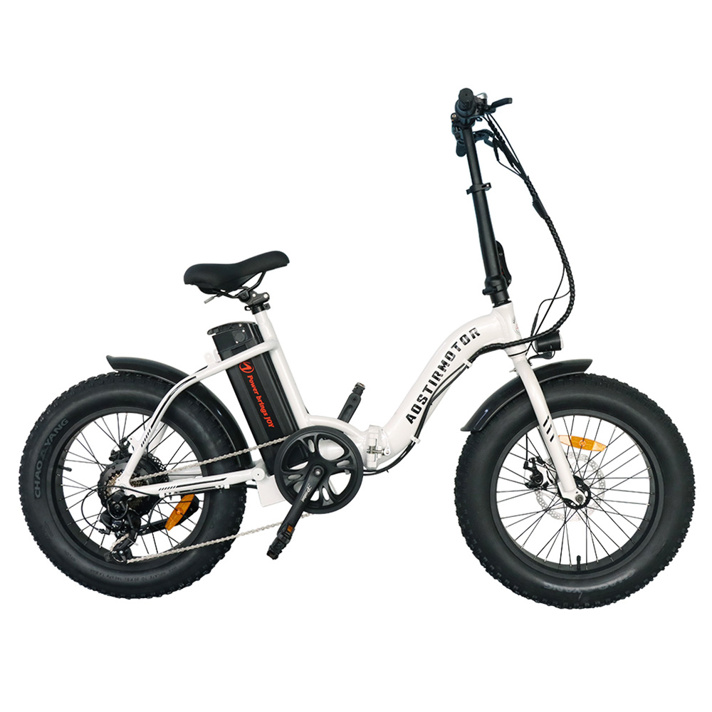 AOSTIRMOTOR G20 Folding Electric Bike 500W Motor 36V Removable 13Ah Battery 20*4.0'' Fat Tire 5-Speed Boost White AOSTIRMOTOR G20 Folding Electric Bike 500W Motor 36V Removable 13Ah Battery 20*4.0'' Fat Tire 5-Speed Boost White -rockbros-shop AOSTIRMOTOR G20 Folding Electric Bike White 518098 0