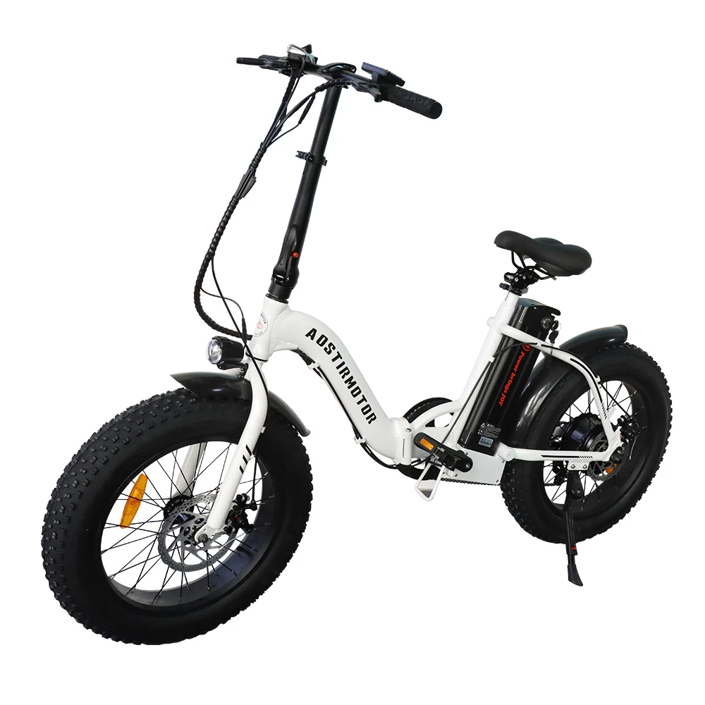 AOSTIRMOTOR G20 Folding Electric Bike 500W Motor 36V Removable 13Ah Battery 20*4.0'' Fat Tire 5-Speed Boost White 5 AOSTIRMOTOR G20 Folding Electric Bike 500W Motor 36V Removable 13Ah Battery 20*4.0'' Fat Tire 5-Speed Boost White - Image 3