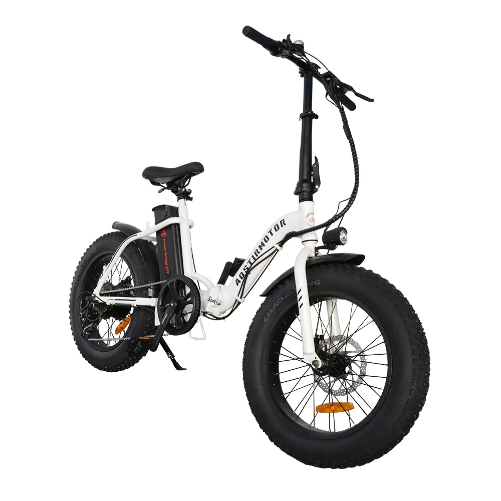AOSTIRMOTOR G20 Folding Electric Bike 500W Motor 36V Removable 13Ah Battery 20*4.0'' Fat Tire 5-Speed Boost White 6 AOSTIRMOTOR G20 Folding Electric Bike 500W Motor 36V Removable 13Ah Battery 20*4.0'' Fat Tire 5-Speed Boost White - Image 4