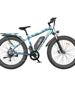 AOSTIRMOTOR S07-F Electric Bike 26*4.0'' Fat Tire 48V 13Ah Battery 750W Motor 7 Speed Shimano Gear - Ocean Blue Camo