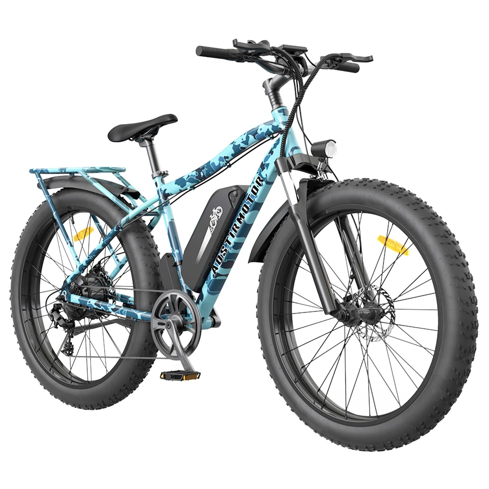 AOSTIRMOTOR S07-F Electric Bike 26*4.0'' Fat Tire 48V 13Ah Battery 750W Motor 7 Speed Shimano Gear - Ocean Blue Camo 6 AOSTIRMOTOR S07-F Electric Bike 26*4.0'' Fat Tire 48V 13Ah Battery 750W Motor 7 Speed Shimano Gear - Ocean Blue Camo - Image 4