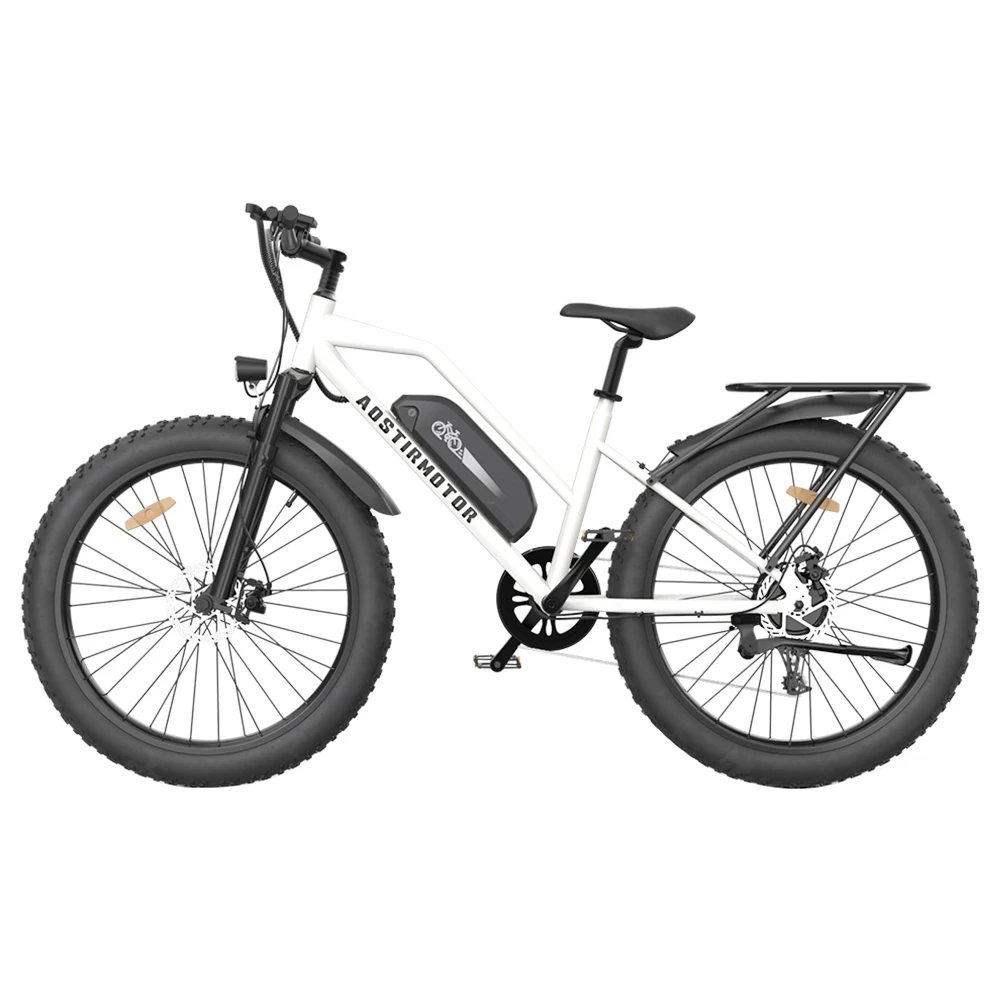 AOSTIRMOTOR S07-G Electric Bike 26*4.0 Inch Fat Tire 48V 13Ah Battery 750W Motor 45Km/h Max Speed Shimano 7-Speed Gear Dual Disc Brake - White 5 AOSTIRMOTOR S07-G Electric Bike 26*4.0 Inch Fat Tire 48V 13Ah Battery 750W Motor 45Km/h Max Speed Shimano 7-Speed Gear Dual Disc Brake - White - Image 3