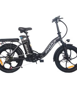 AVAKA BZ20 PLUS Electric Bike Foldable 20*3.0 Inch Fat Tires 500W Brushless Motor 25Km/h Max Speed 48V 15Ah Battery 100Km Range 120KG Max Load Dual Disc Brake Shimano 7-Speed Gear IP54 Waterproof LCD Display- IT Wheel Black