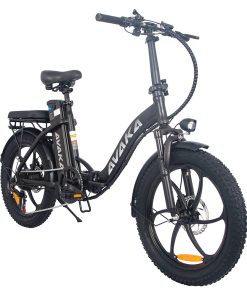 AVAKA BZ20 PLUS Electric Bike Foldable 20*3.0 Inch Fat Tires 500W Brushless Motor 25Km/h Max Speed 48V 15Ah Battery 100Km Range 120KG Max Load Dual Disc Brake Shimano 7-Speed Gear IP54 Waterproof LCD Display- IT Wheel Black -rockbros-shop AVAKA BZ20 PLUS Electric Bike One Wheel Black 514569 2