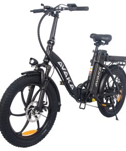 AVAKA BZ20 PLUS Electric Bike Foldable 20*3.0 Inch Fat Tires 500W Brushless Motor 25Km/h Max Speed 48V 15Ah Battery 100Km Range 120KG Max Load Dual Disc Brake Shimano 7-Speed Gear IP54 Waterproof LCD Display- IT Wheel Black -rockbros-shop AVAKA BZ20 PLUS Electric Bike One Wheel Black 514569 3