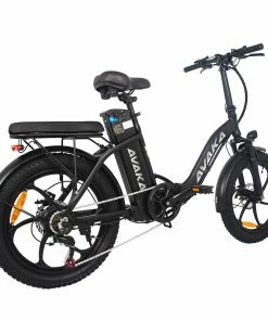 AVAKA BZ20 PLUS Electric Bike Foldable 20*3.0 Inch Fat Tires 500W Brushless Motor 25Km/h Max Speed 48V 15Ah Battery 100Km Range 120KG Max Load Dual Disc Brake Shimano 7-Speed Gear IP54 Waterproof LCD Display- IT Wheel Black -rockbros-shop AVAKA BZ20 PLUS Electric Bike One Wheel Black 514569 4