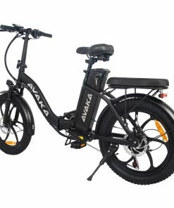 AVAKA BZ20 PLUS Electric Bike Foldable 20*3.0 Inch Fat Tires 500W Brushless Motor 25Km/h Max Speed 48V 15Ah Battery 100Km Range 120KG Max Load Dual Disc Brake Shimano 7-Speed Gear IP54 Waterproof LCD Display- IT Wheel Black -rockbros-shop AVAKA BZ20 PLUS Electric Bike One Wheel Black 514569 5