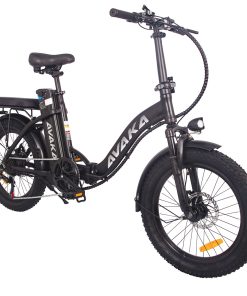 AVAKA BZ20 PLUS Electric Bike Foldable 20*3.0 Inch Fat Tires 500W Brushless Motor 25Km/h Max Speed 48V 15Ah Battery 100Km Range 120KG Max Load Dual Disc Brake Shimano 7-Speed Gear IP54 Waterproof LCD Display- FT Wheel Black -rockbros-shop AVAKA BZ20 PLUS Electric Bike Spoked Wheel Black 514567 2