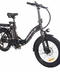 AVAKA BZ20 PLUS Electric Bike Foldable 20*3.0 Inch Fat Tires 500W Brushless Motor 25Km/h Max Speed 48V 15Ah Battery 100Km Range 120KG Max Load Dual Disc Brake Shimano 7-Speed Gear IP54 Waterproof LCD Display- FT Wheel Black -rockbros-shop AVAKA BZ20 PLUS Electric Bike Spoked Wheel Black 514567 2
