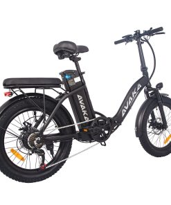 AVAKA BZ20 PLUS Electric Bike Foldable 20*3.0 Inch Fat Tires 500W Brushless Motor 25Km/h Max Speed 48V 15Ah Battery 100Km Range 120KG Max Load Dual Disc Brake Shimano 7-Speed Gear IP54 Waterproof LCD Display- FT Wheel Black -rockbros-shop AVAKA BZ20 PLUS Electric Bike Spoked Wheel Black 514567 3