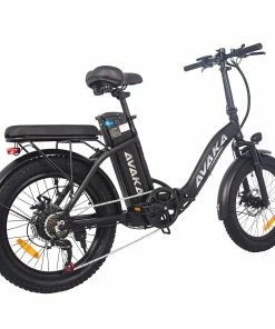 AVAKA BZ20 PLUS Electric Bike Foldable 20*3.0 Inch Fat Tires 500W Brushless Motor 25Km/h Max Speed 48V 15Ah Battery 100Km Range 120KG Max Load Dual Disc Brake Shimano 7-Speed Gear IP54 Waterproof LCD Display- FT Wheel Black -rockbros-shop AVAKA BZ20 PLUS Electric Bike Spoked Wheel Black 514567 3