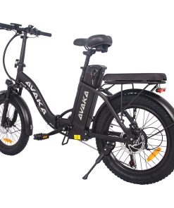 AVAKA BZ20 PLUS Electric Bike Foldable 20*3.0 Inch Fat Tires 500W Brushless Motor 25Km/h Max Speed 48V 15Ah Battery 100Km Range 120KG Max Load Dual Disc Brake Shimano 7-Speed Gear IP54 Waterproof LCD Display- FT Wheel Black -rockbros-shop AVAKA BZ20 PLUS Electric Bike Spoked Wheel Black 514567 4