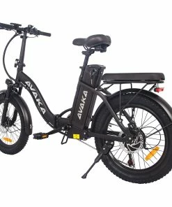 AVAKA BZ20 PLUS Electric Bike Foldable 20*3.0 Inch Fat Tires 500W Brushless Motor 25Km/h Max Speed 48V 15Ah Battery 100Km Range 120KG Max Load Dual Disc Brake Shimano 7-Speed Gear IP54 Waterproof LCD Display- FT Wheel Black -rockbros-shop AVAKA BZ20 PLUS Electric Bike Spoked Wheel Black 514567 4
