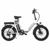 AVAKA BZ20 PLUS Electric Bike Foldable 20*3.0 Inch Fat Tires 500W Brushless Motor 25Km/h Max Speed 48V 15Ah Battery 100Km Range 120KG Max Load Dual Disc Brake Shimano 7-Speed Gear IP54 Waterproof LCD Display- FT Wheel White -rockbros-shop AVAKA BZ20 PLUS Electric Bike Spoked Wheel White 514568 0