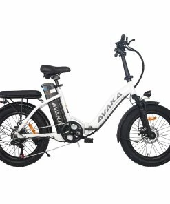 AVAKA BZ20 PLUS Electric Bike Foldable 20*3.0 Inch Fat Tires 500W Brushless Motor 25Km/h Max Speed 48V 15Ah Battery 100Km Range 120KG Max Load Dual Disc Brake Shimano 7-Speed Gear IP54 Waterproof LCD Display- FT Wheel White